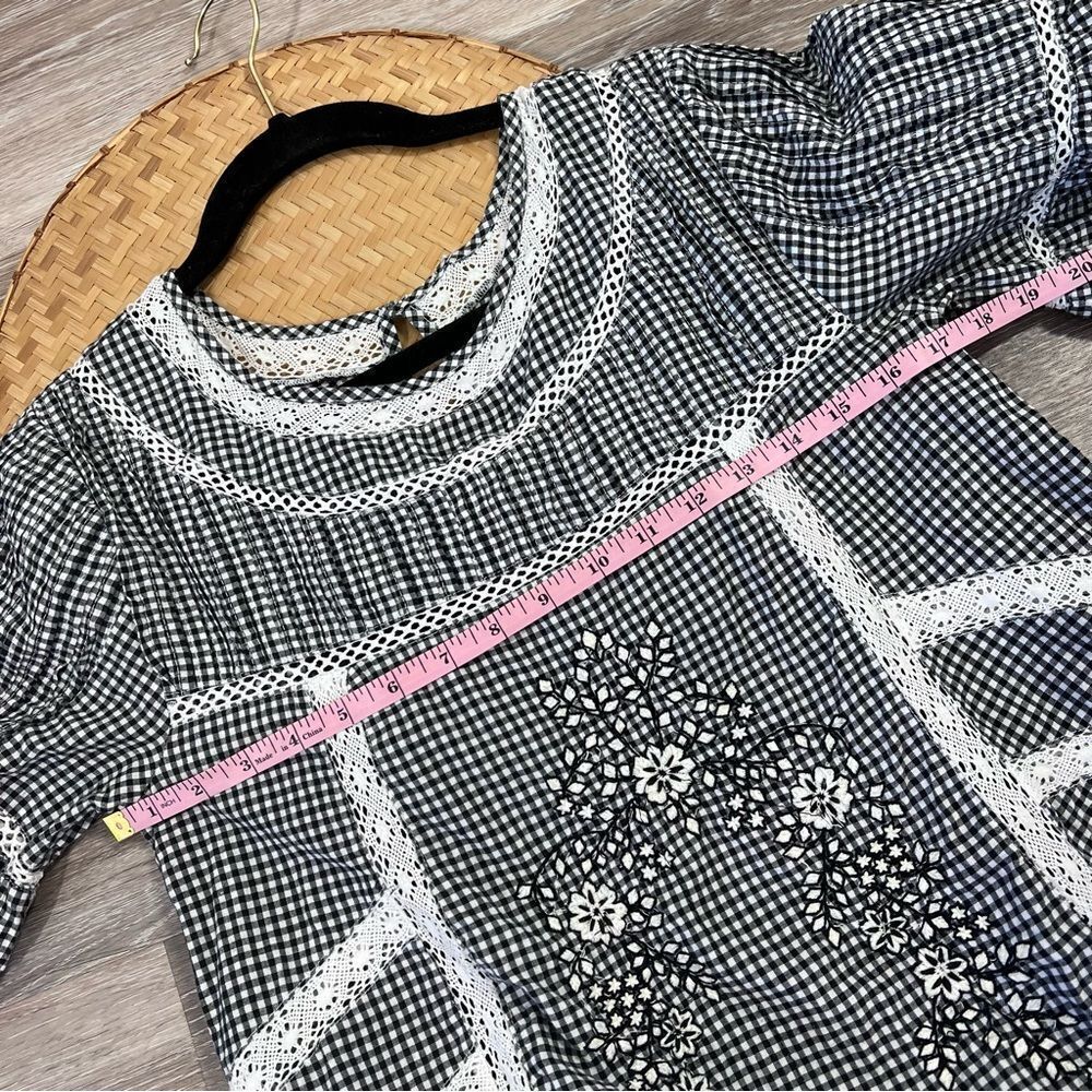 Free people sunny day embroidered shirt dress gingham print - Picture 6 of 8